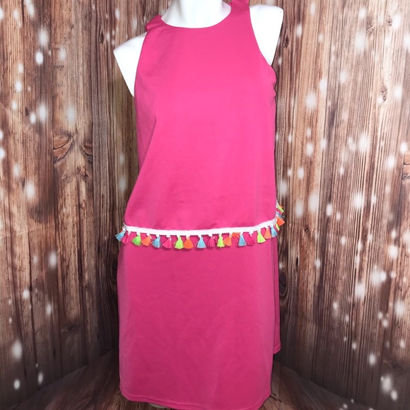 Dresses & Skirts - VTG Vintage Style Pom Dress Hot Pink